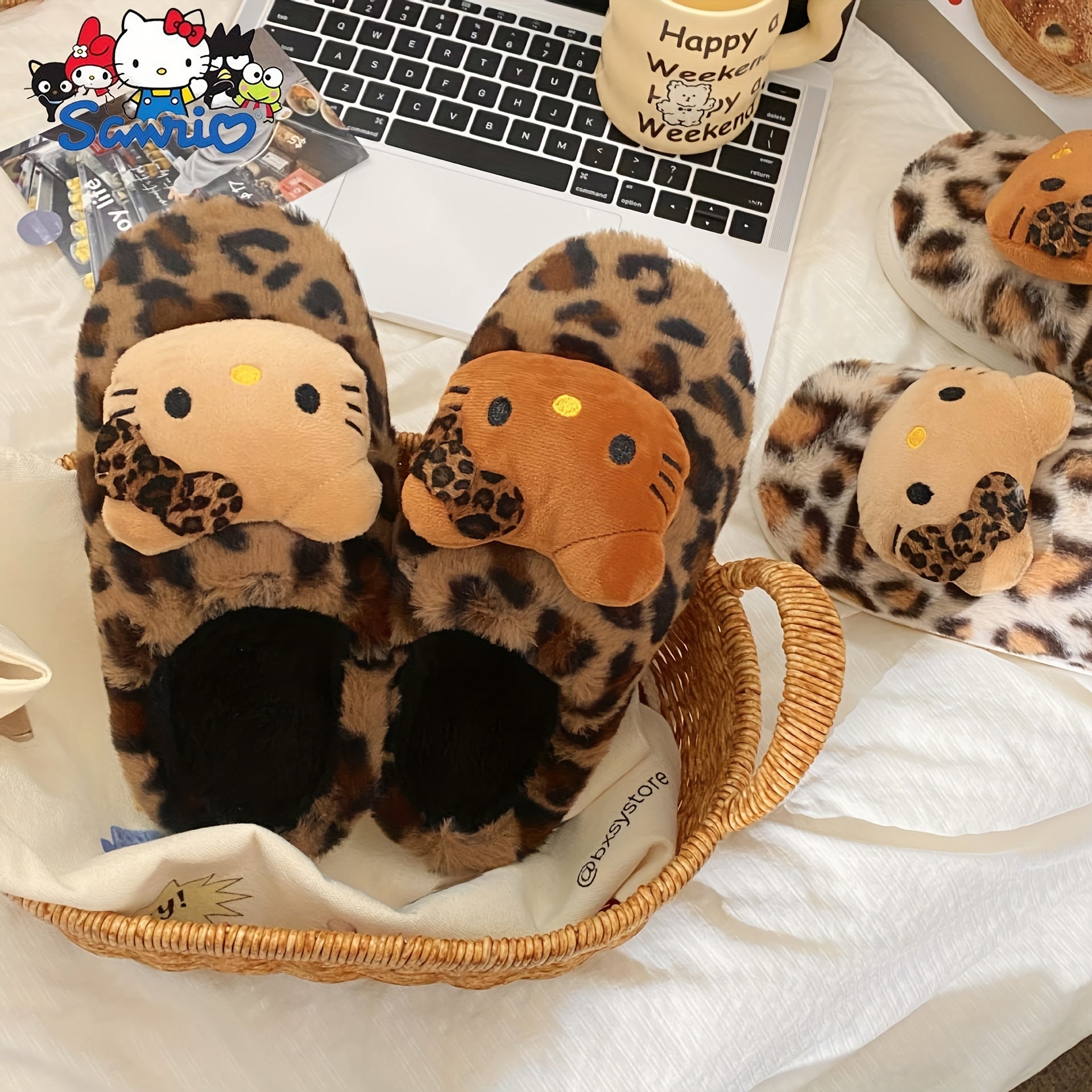 Ayollar uchun leopard bosma yumshoq ichki chanoq poyabzallari, sirpanmaydigan, issiq oyoq kiyim