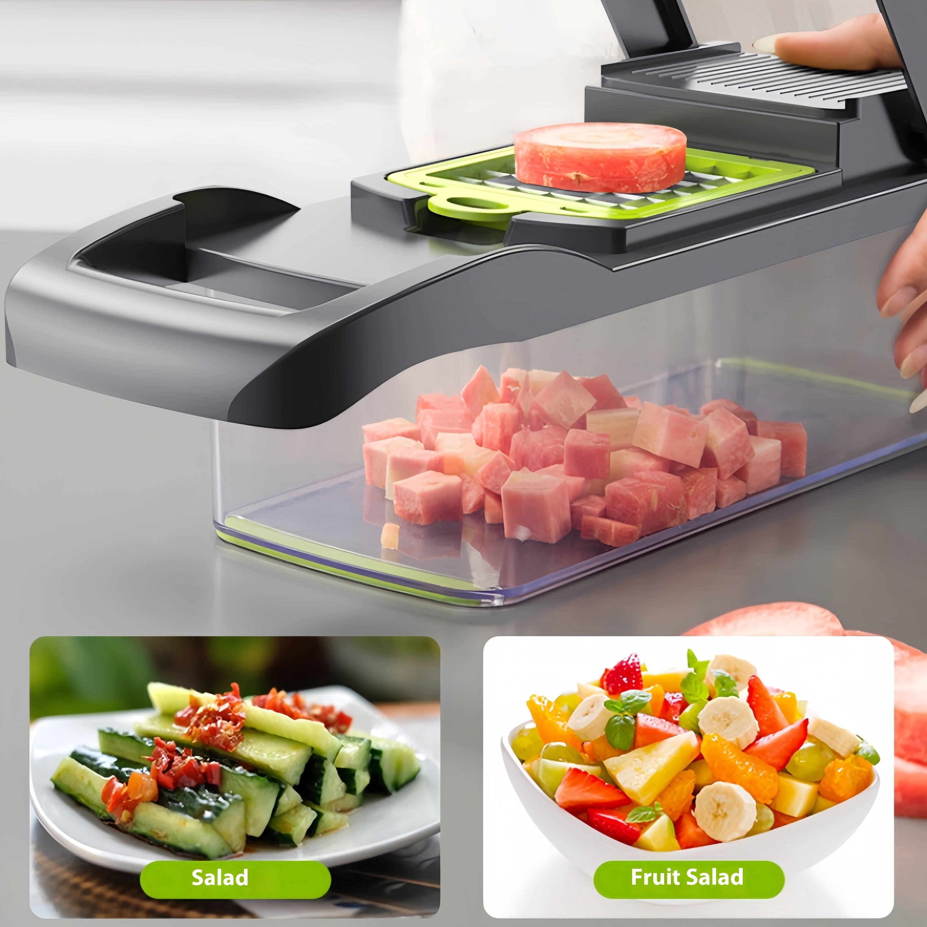 Set of 16 Multi-Functional Vegetable Slicers with Interchangeable Blades