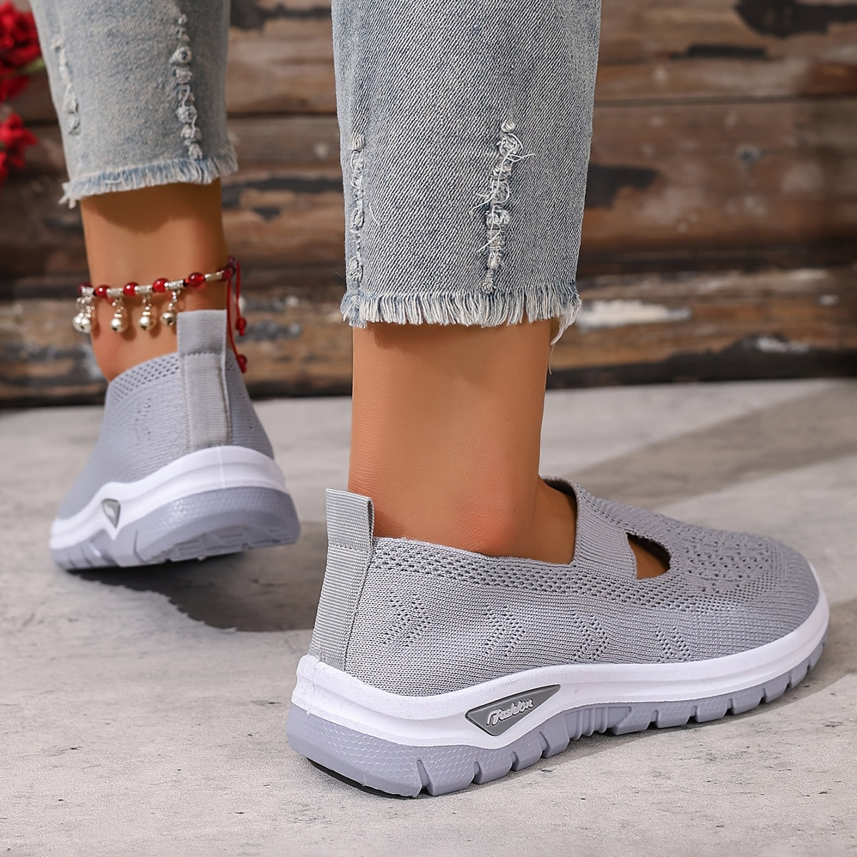 Women’s Casual Slip-On Sneakers Breathable Fabric Summer Beach Shoes