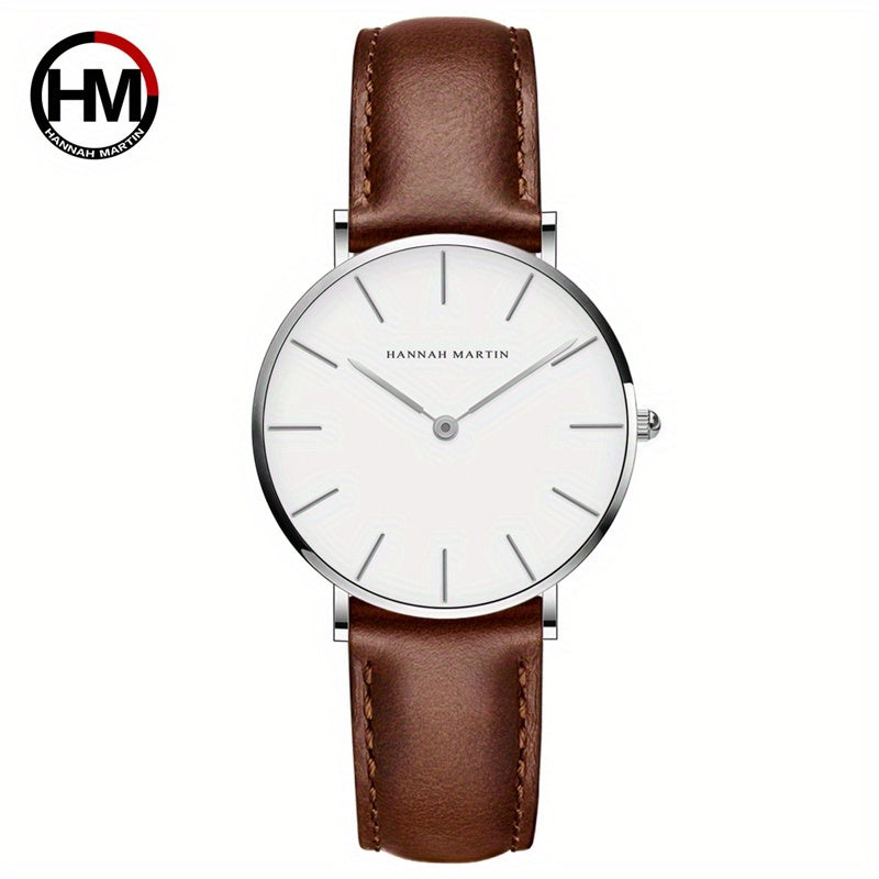 Reloj de mujer Ladies Quartz para mujer, reloj elegante y sencillo con correa de cuero