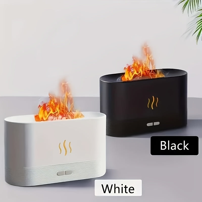 Портативный увлажнитель воздуха с охлаждающей туманной USB, дизайн с изменением цвета пламени и диффузор эфирных масел