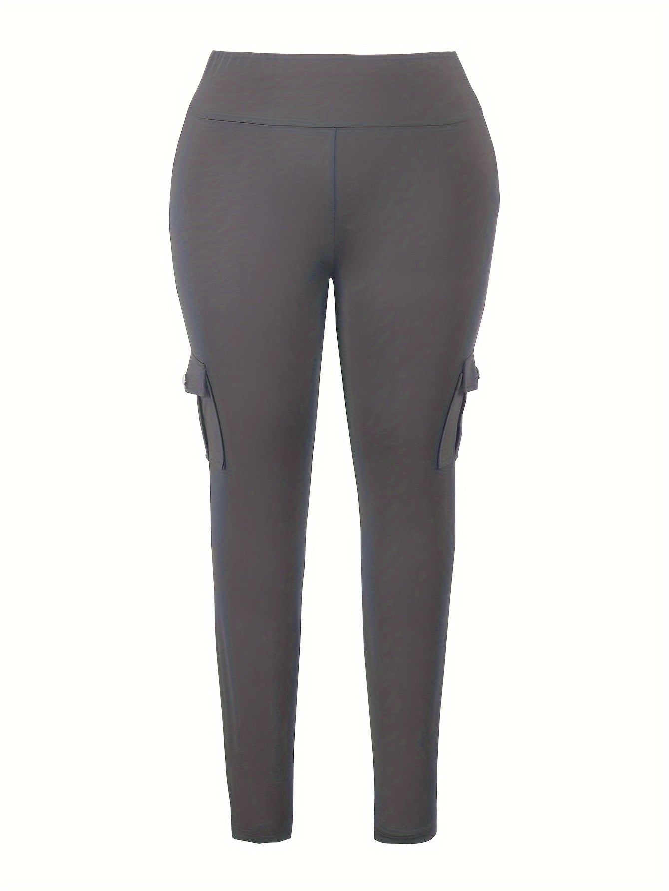 Women's Plus Size Casual Leggings Solid Color Stretchy Polyester Elastane