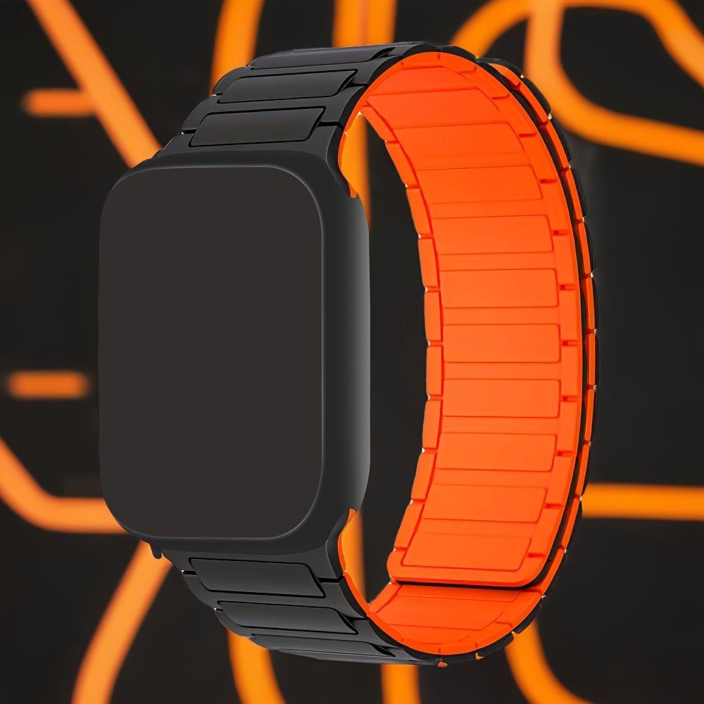 Silicone Magnetic Watch Band Compatible with Apple Watch Series 4 5 6 7 8 9 10 Ultra 2 Adjustable for Men Women