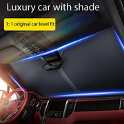 Universal avtomobil quyosh nuri soyasi qalinlashtirilgan titan kumush UV himoyasi old front shisha qopqog'i