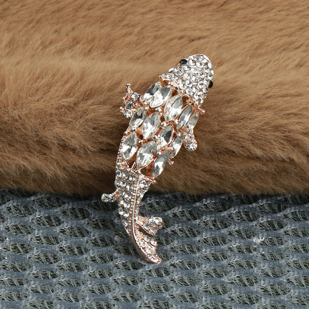 Koi Fish Brooch Pin Enamel Rhinestone Jewelry Fashion Accessory