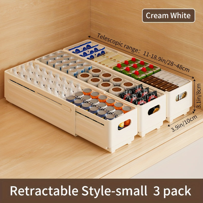 Caja de almacenamiento de ropa expandible con recipiente de plástico retráctil para cocina, dormitorio, baño y oficina