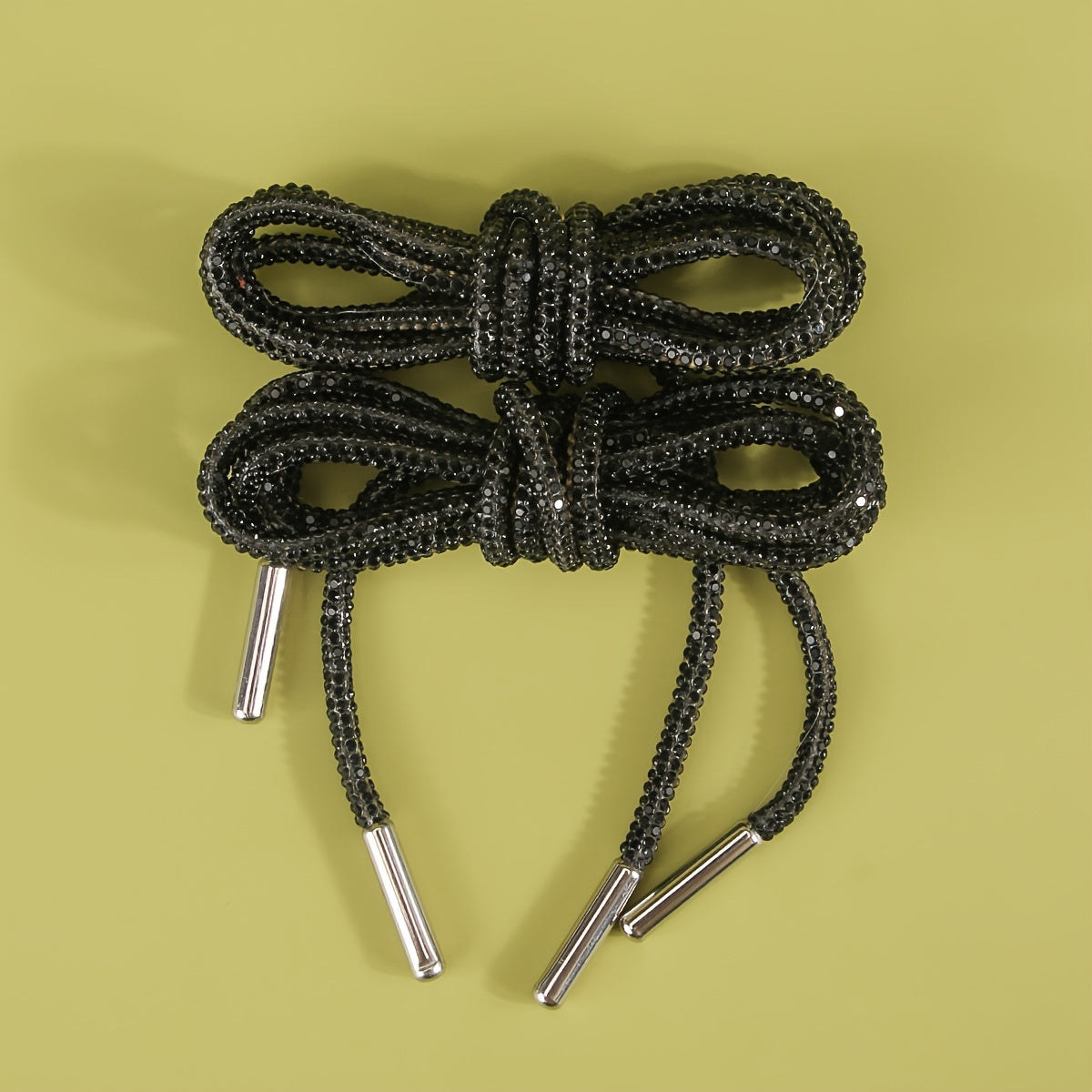 Unisex Multicolor Rhinestone Shoe Laces with Metal Aglets for Sneakers