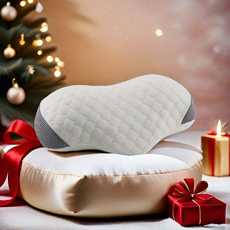 Almohada cervical de espuma viscoelástica con masaje de vibración térmica, tela ergonómica y transpirable