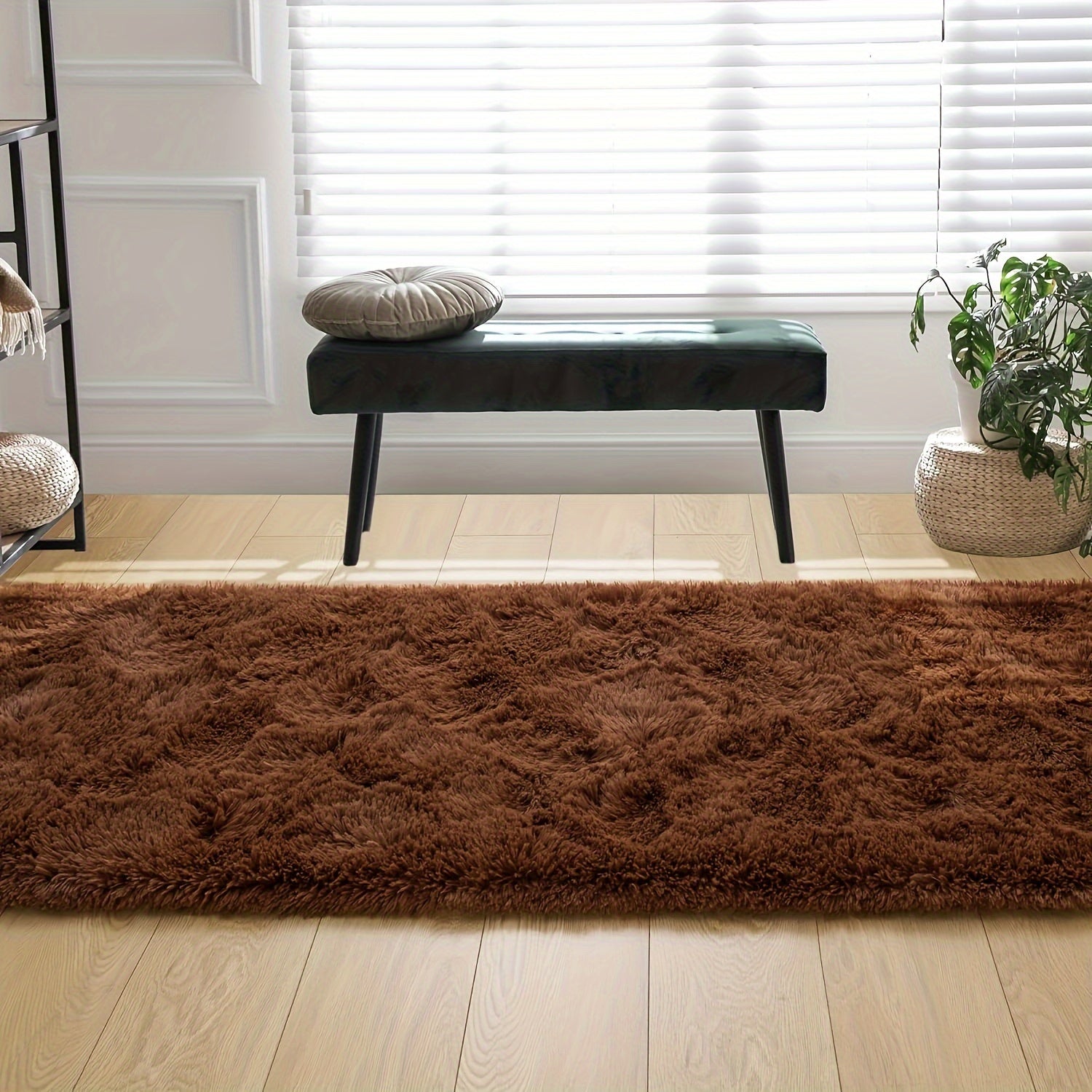 Soft Shaggy Carpet for Living Room Bedroom Hallway, Easy to Maintain
