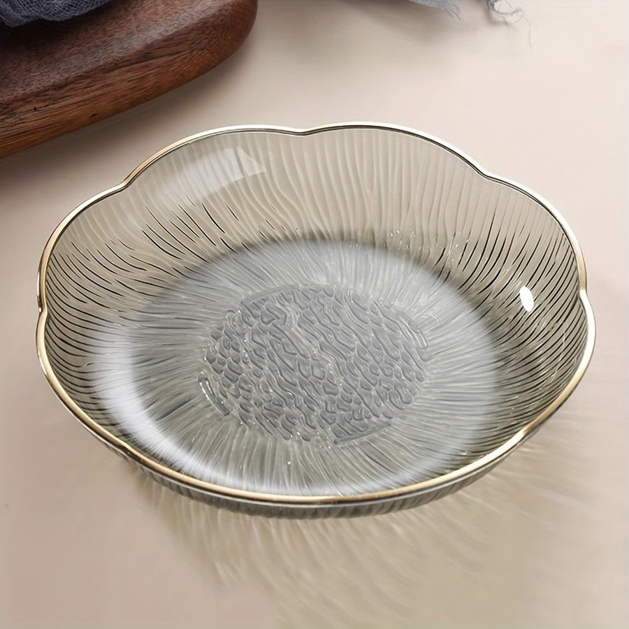 Crystal-Textured Plastic Fruit Bowl for Living Room Decor