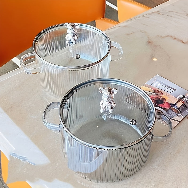 Стеклянная кастрюля с крышкой для приготовления, сделанная из термостойкого стекла. Идеально подходит для пасты, лапши, супов, молока, детского питания и многого другого. Идеальный вариант кухонной утвари и посуды.