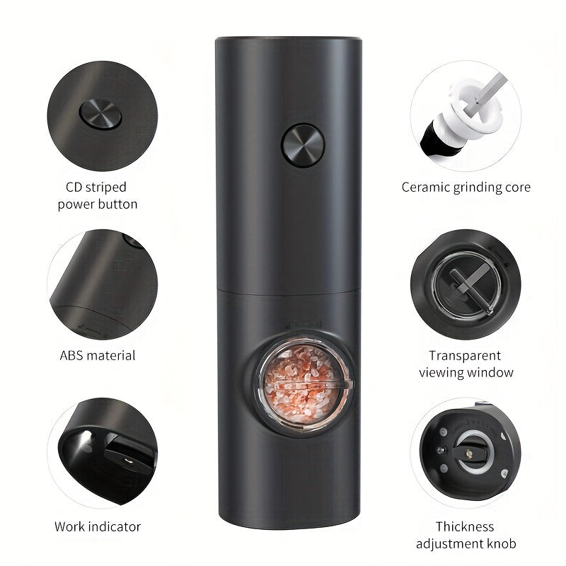Electric Pepper Grinder with Storage Base, Adjustable Coarse Grind, Durable Plastic