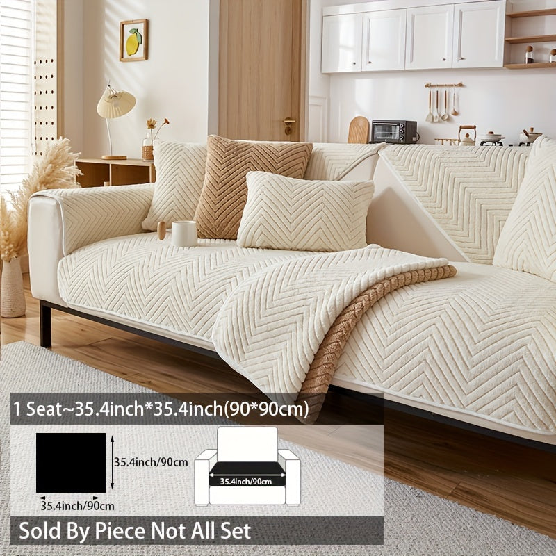 Zamonaviy plush divan qopqog'i, sirpanishga qarshi, itlarga mos, dog'larga chidamli polyester