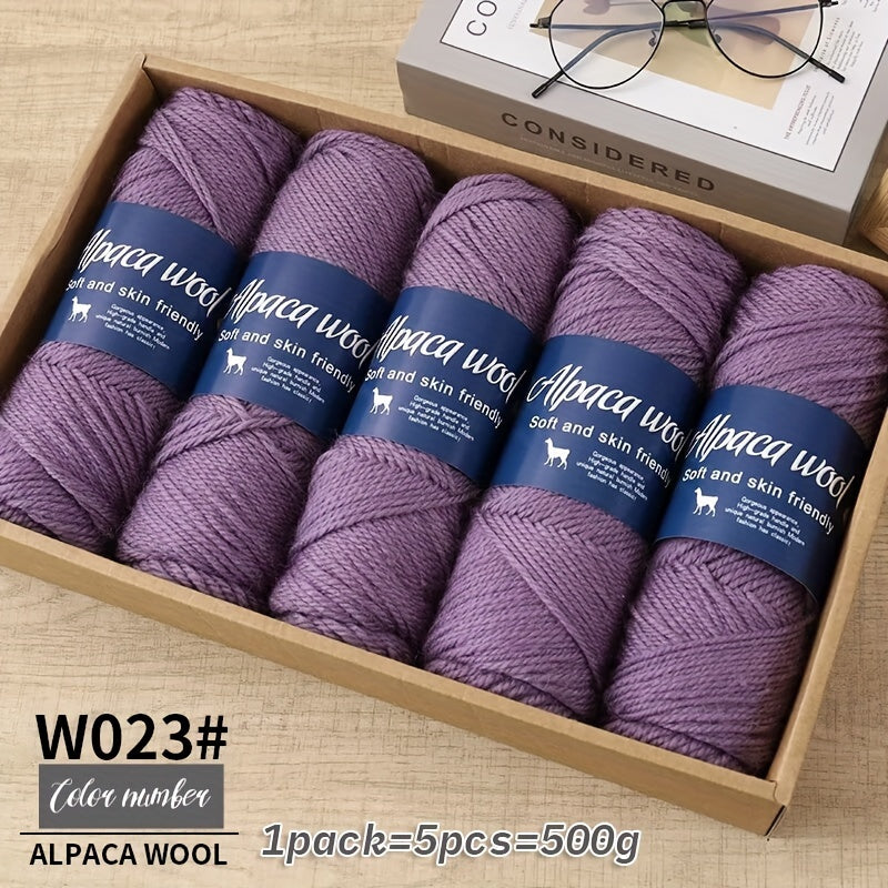Multicolor Alpaca Wool Yarn Bundle 95 Percent Alpaca 5 Percent Polyester 100g Balls for Knitting Crocheting Winter Crafts