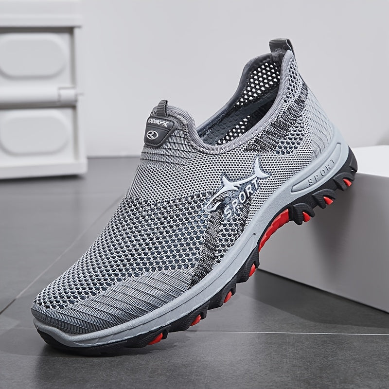 Men's Slip-On Sneakers Breathable Mesh Casual All-Season Non-Slip Outdoor Shoes