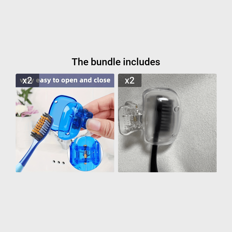 Toothbrush Storage Clip Travel Case Protective Cap Multiple Colors