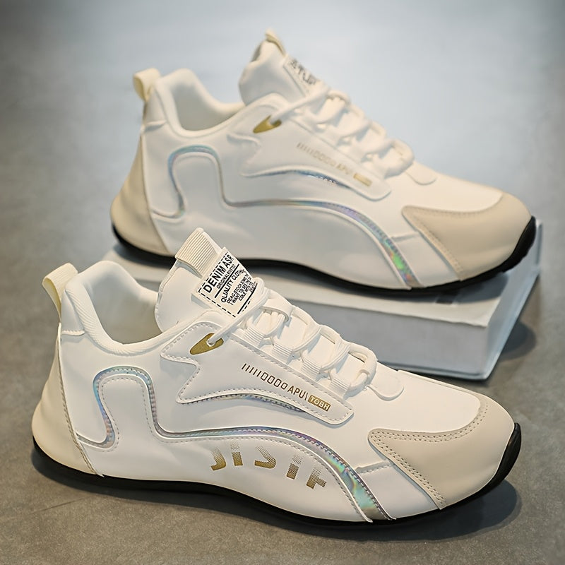 Men's Skateboarding Sneakers Low Top Lace-Up Casual Shoes for Street Sports and Daily Wear