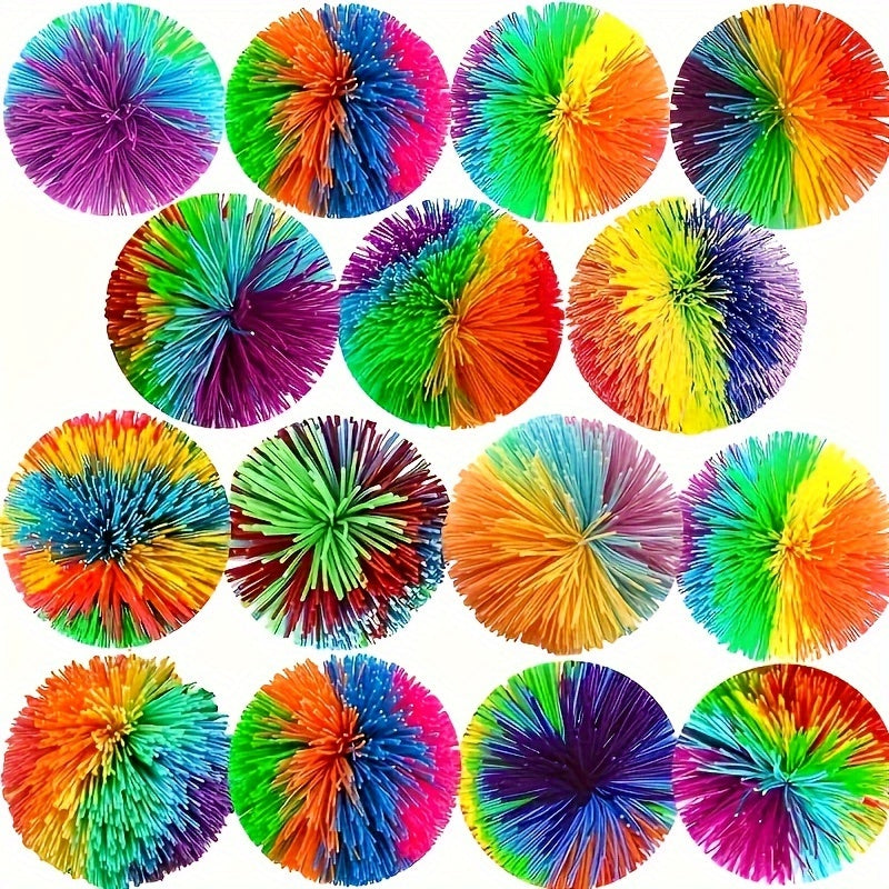Sensory Toy Set for Kids and Adults Bouncy Rainbow Soft Balls