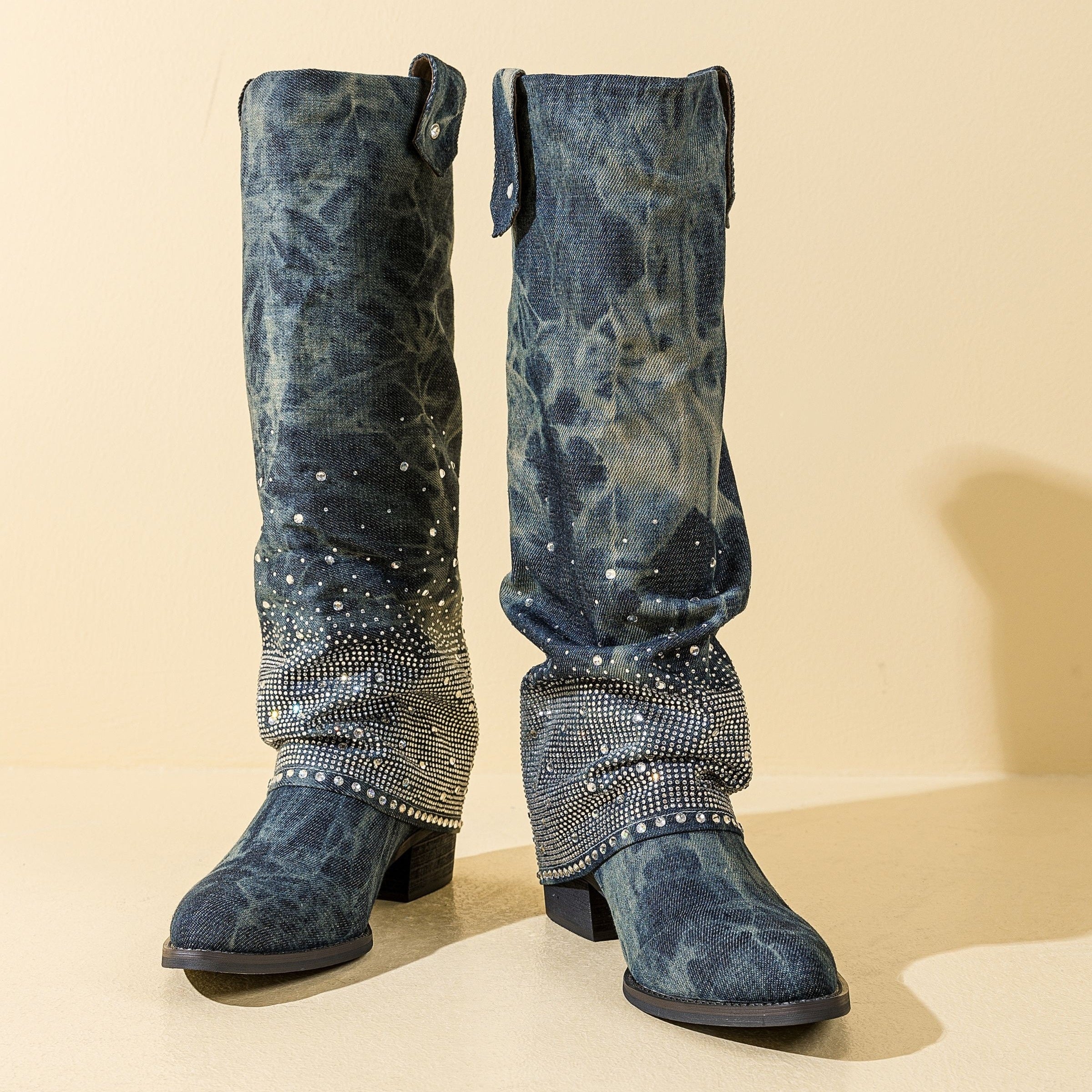 Women's Leather High-Top British Style Fashion Boots