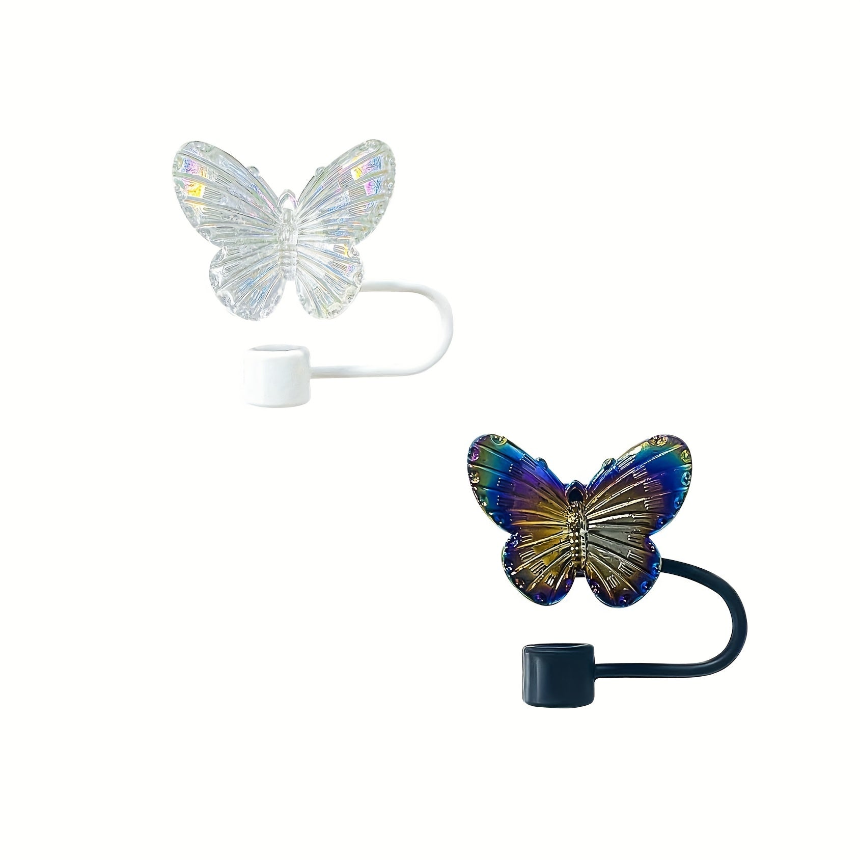 Silicone Butterfly Straw Toppers Set of 3 for 30 and 40 Oz Tumblers Reusable Drinking Straw Caps for Holidays and Parties
