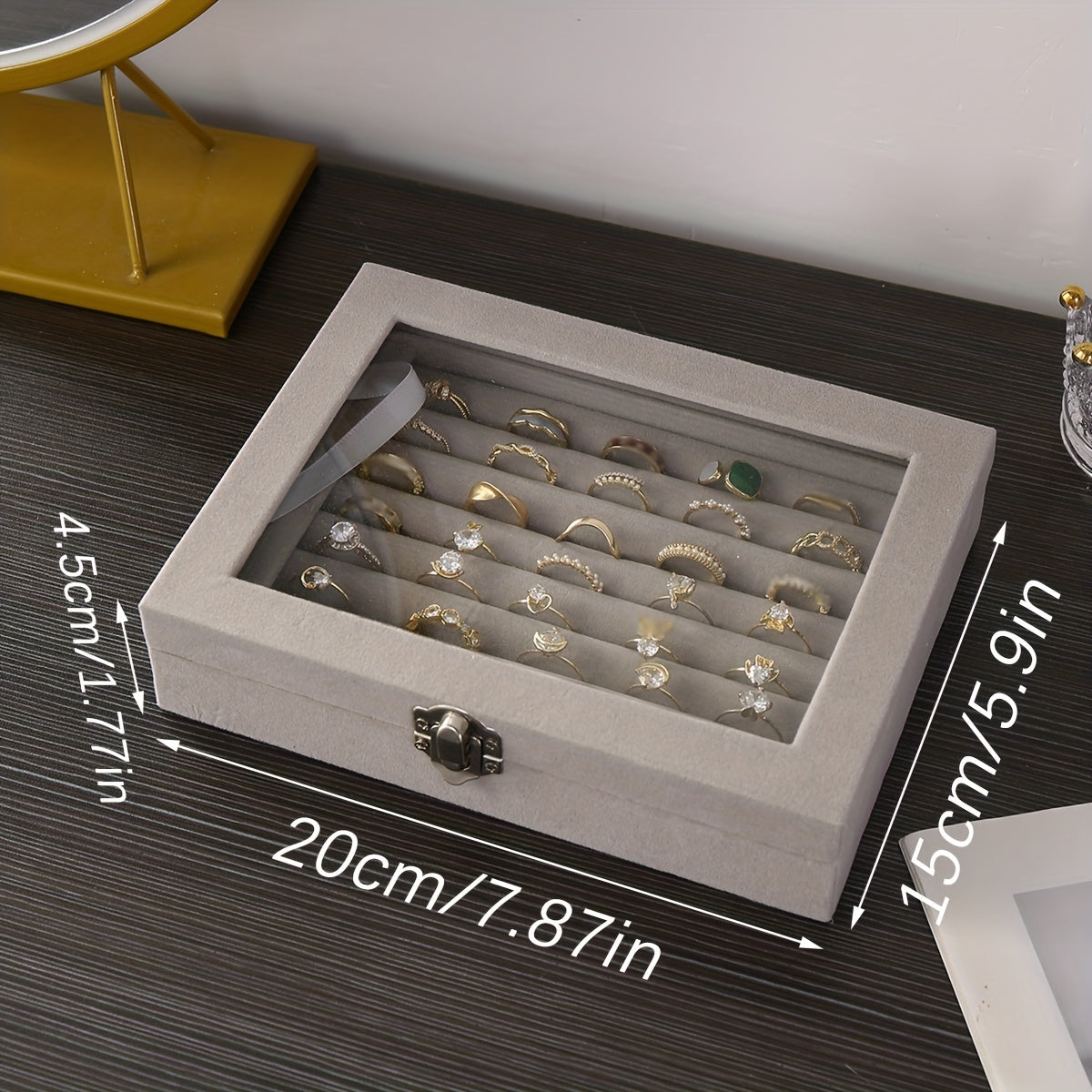 Clear Lid Jewelry Organizer for Girls and Women Storage Box for Rings Earrings Bracelets