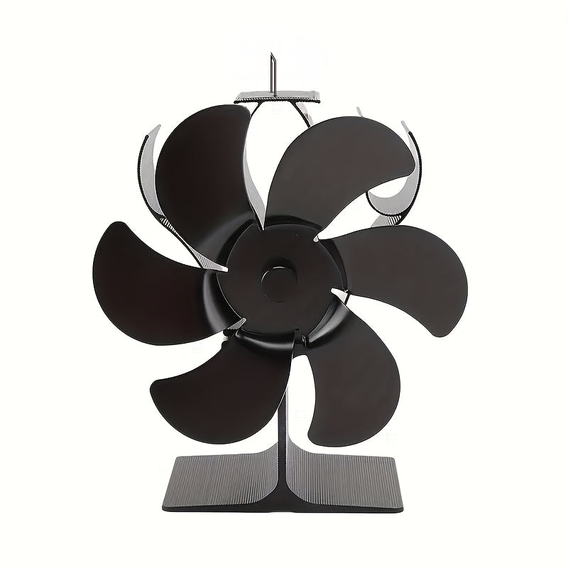 Anodized Aluminum Firewood Stove Fan 6 Blades Heat Distribution Silent Portable