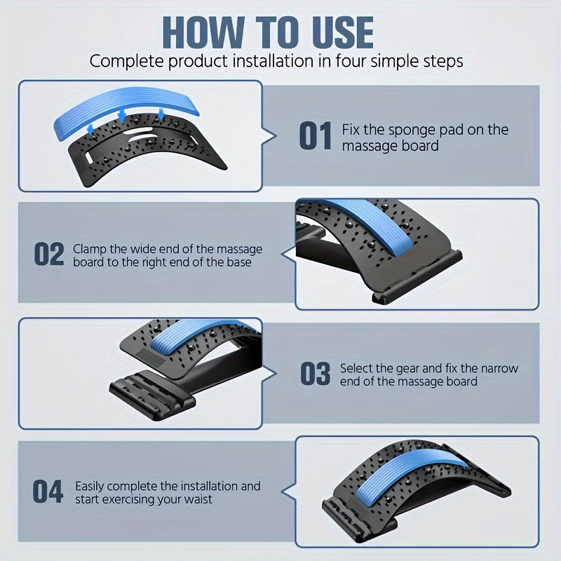 Adjustable Back Stretcher for Low Back Pain Relief Spine Decompression Massage Device