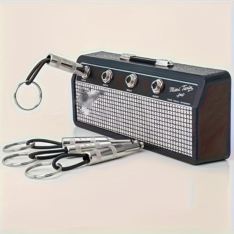 Juego de 4 llaveros creativos de metal con altavoz y kit de montaje en pared para decoración del hogar