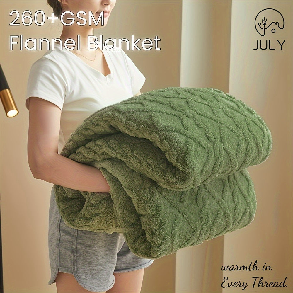 Solid Color Jacquard Velvet Single Bed Blanket Thickened Warm Air Conditioning Throw