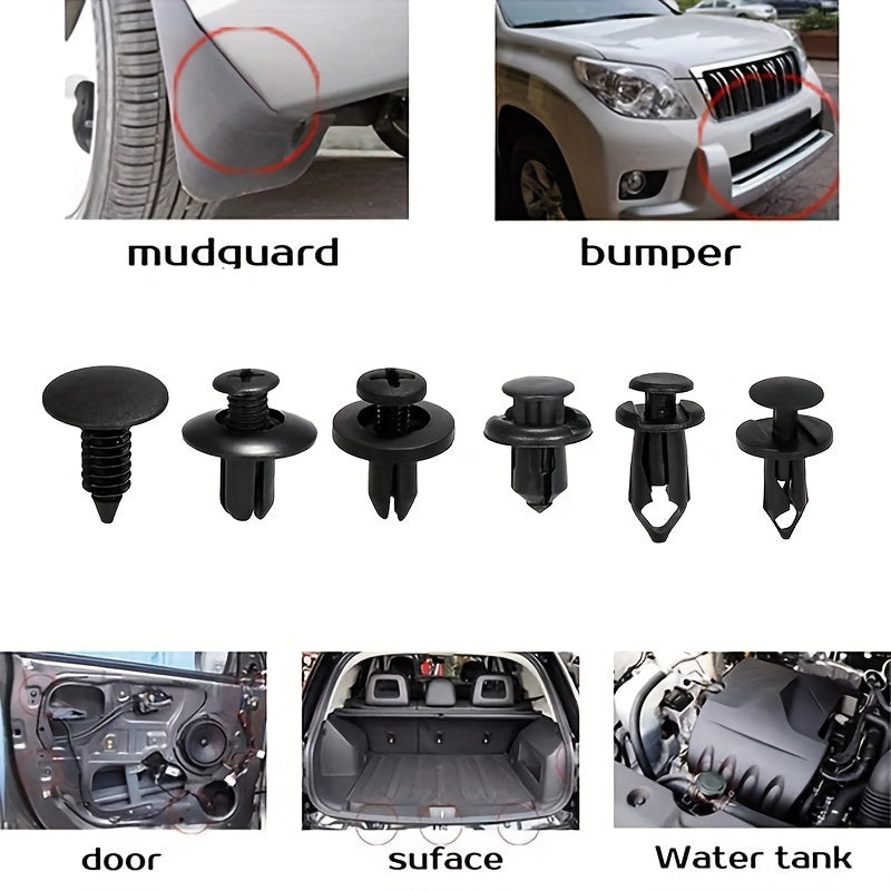 190 Pcs Auto Fastener Clips ABS Plastic Rivet Set for Car Bumpers and Mud Flaps