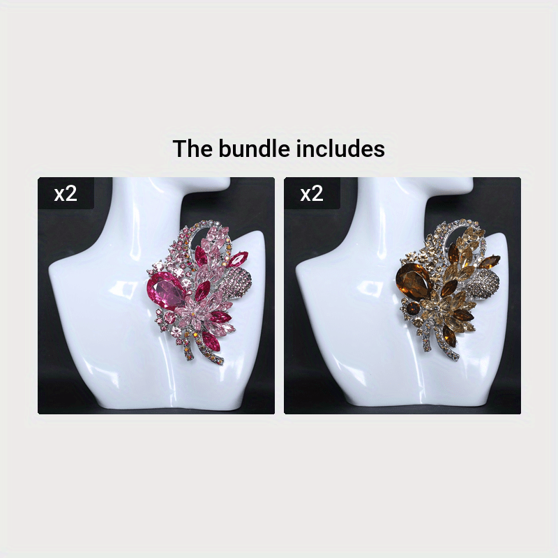 High-End Rhinestone Flower Lapel Pin for Women's Clothing Accessories
