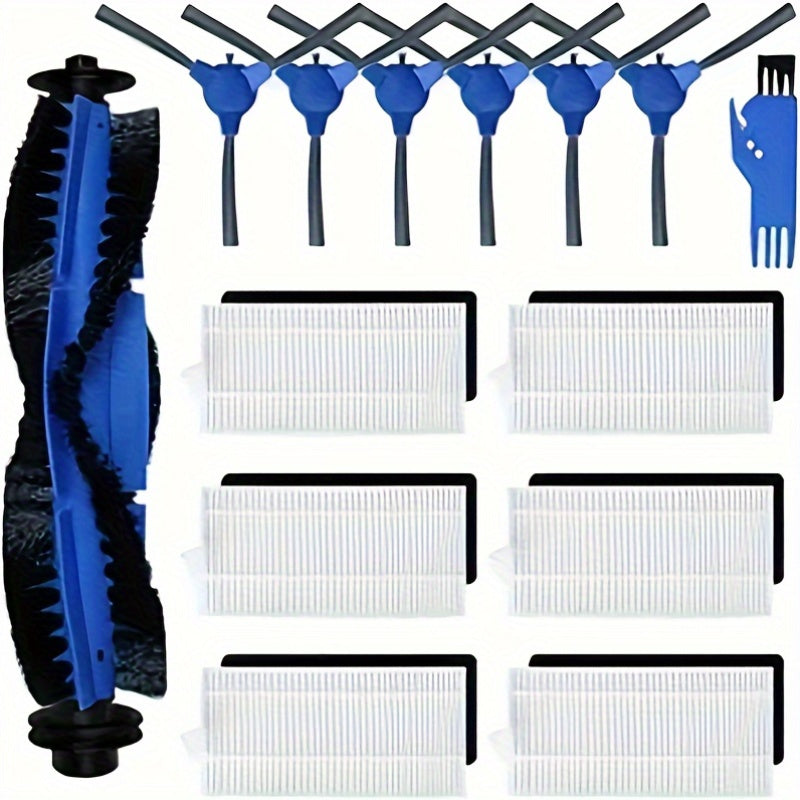 Replacement Vacuum Parts 20-Pack Main Brush Side Brush Filter Sponge Compatible with Robotic Vacuums