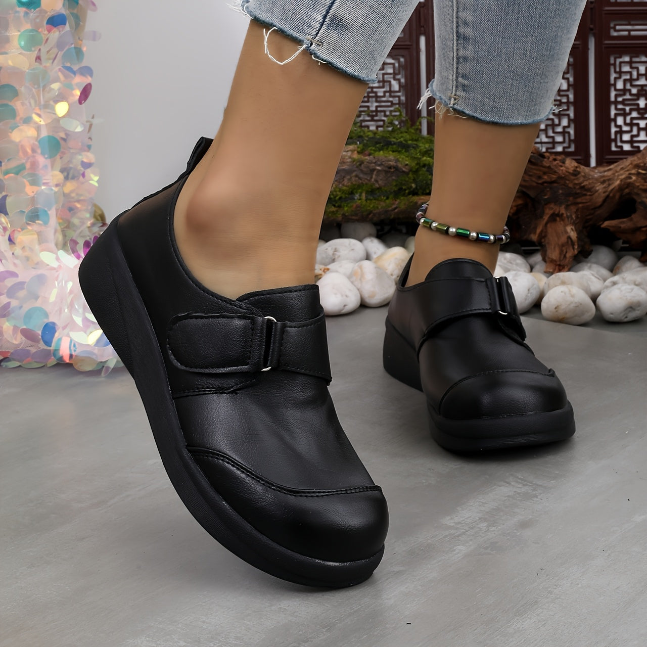 Women's Penny Loafer Shoes Leather Comfort Wedge Brown Casual All-Season