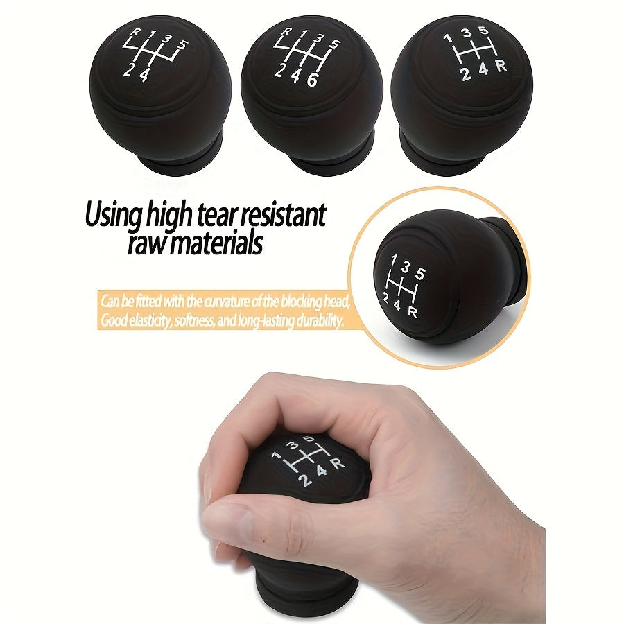 Universal Silikon Gear Shift Knob Cover Qattiq yopishmaydigan chang yopadigan qora oq tikuvlar bilan