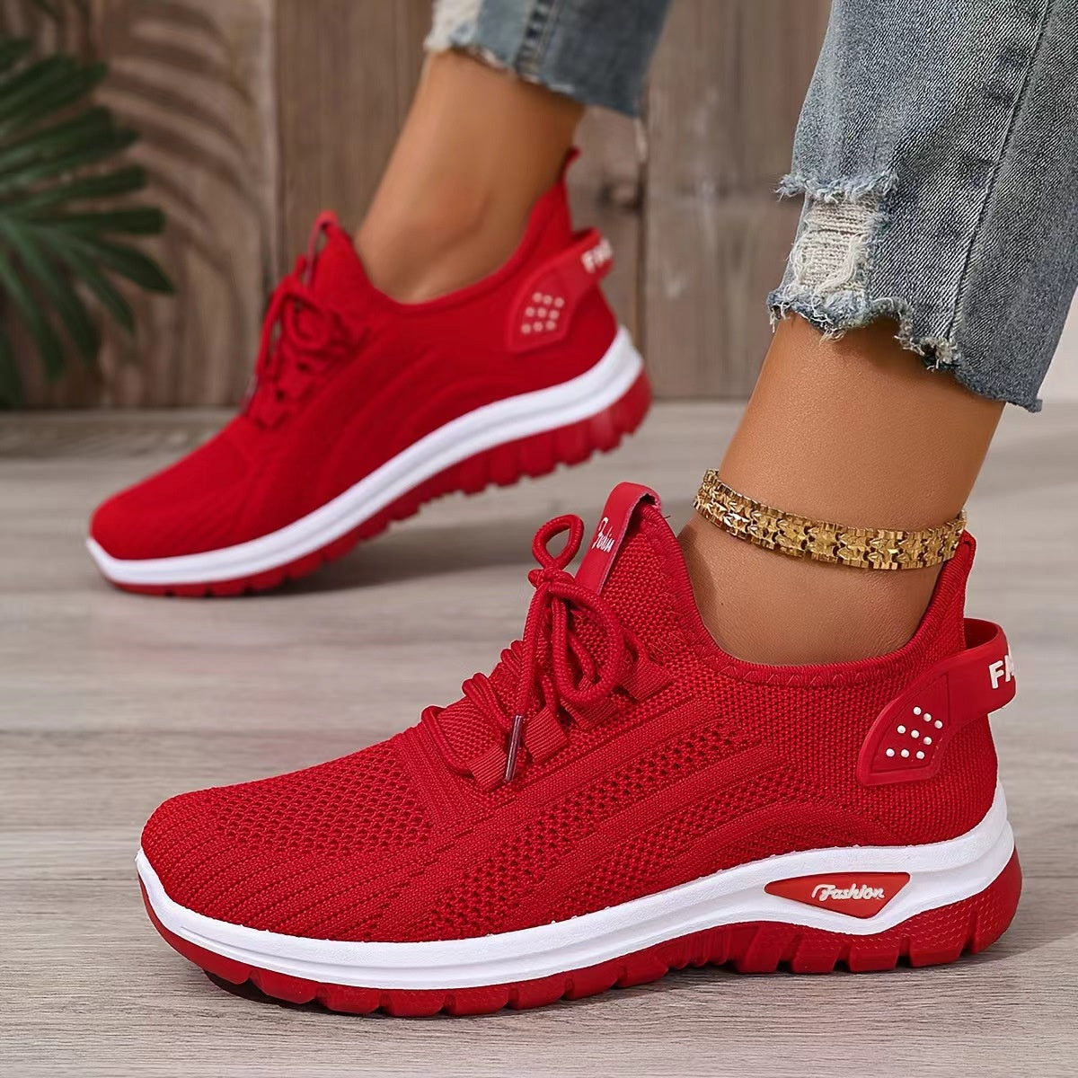Women's Breathable Slip-On Shoes for Running and Fitness Black White