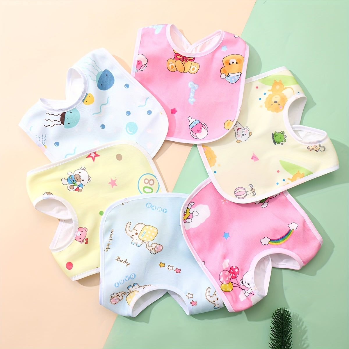 Baby Bib Soft Velvet U-Shaped Waterproof Feeding Bib with Snap Closure
