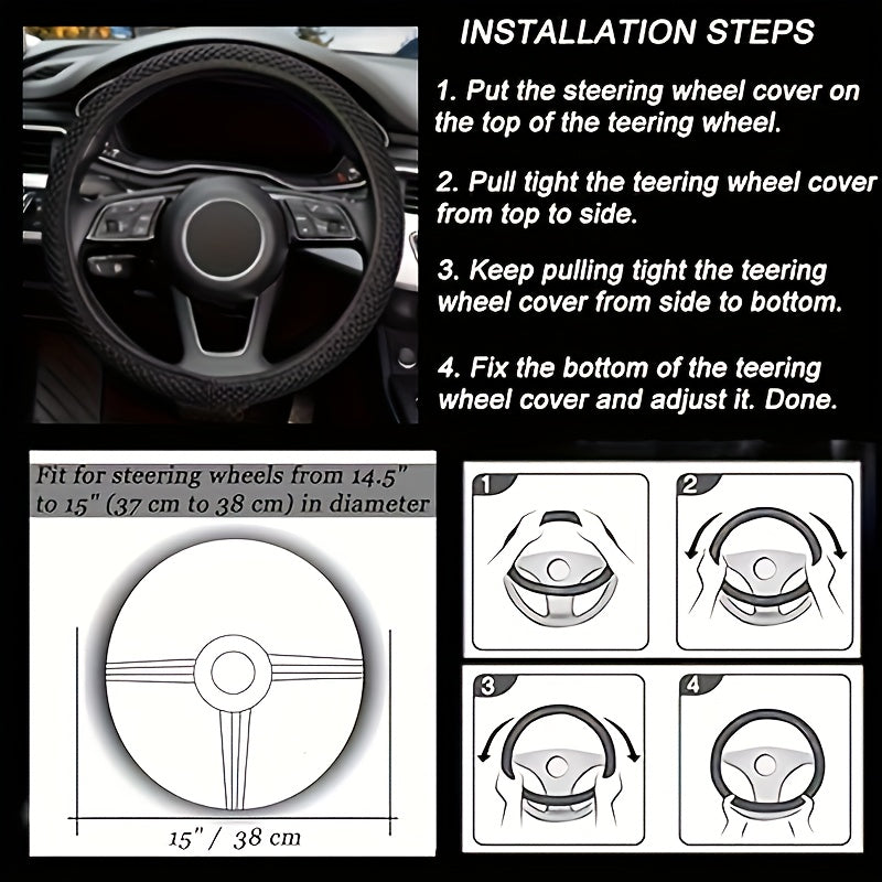 Microfiber Steering Wheel Cover All Seasons Anti-Slip Odorless