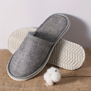 Unisex Casual Solid Color Slip-On Slippers 6 Pairs All-Season Fabric