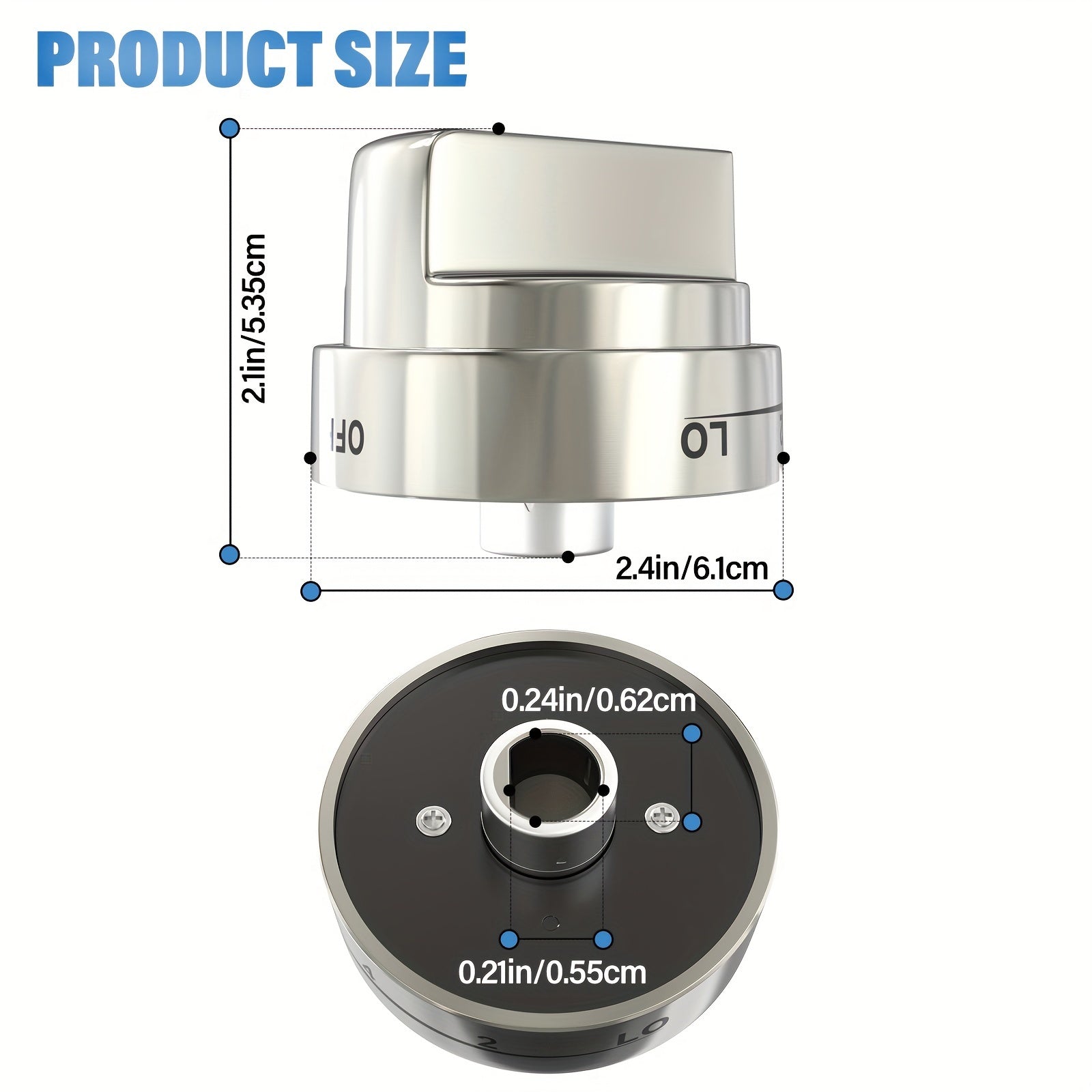 Juego de 5 perillas de metal para estufa de gas, reemplazo para modelos de horno y cocina, instalación sencilla