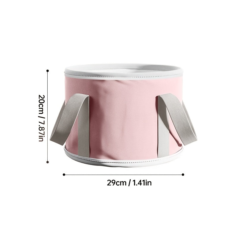 Foot Spa Bath Bucket Foldable Travel Pink Grey Non-Toxic Ergonomic Handles
