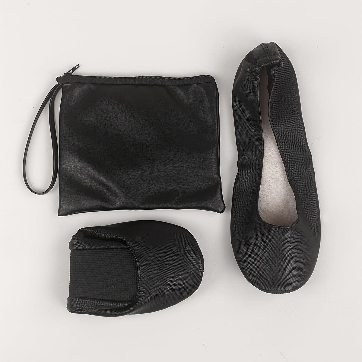 Zapatos planos ligeros de interior con patrón de cruz en negro para mujer