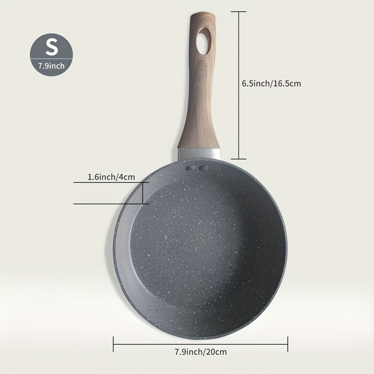 Non-Stick Aluminum Frying Pan Gray Granite Stone Induction Gas Stove Cookware