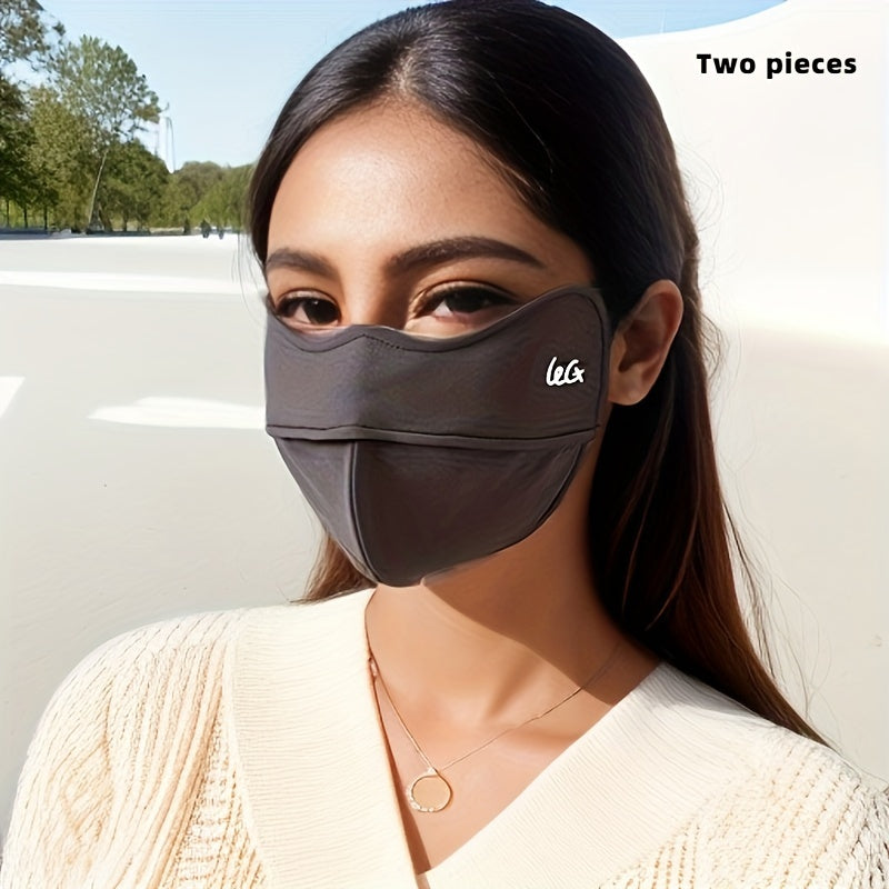 Two-Pack Women’s Windproof Thickened 3D Face Scarves with Ear Loops