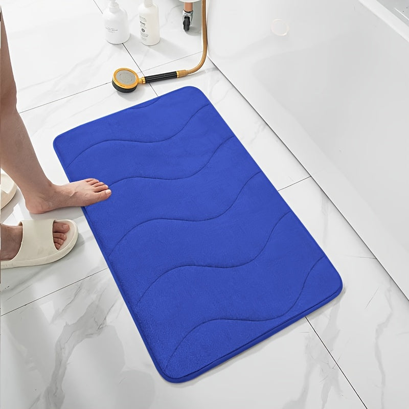 Soft Absorbent Waterproof Rectangular Bath Mat for Bathroom Shower Tub