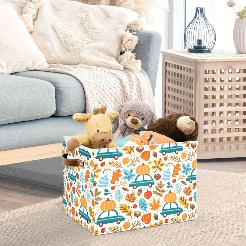 Pumpkin-Shaped Storage Basket for Thanksgiving and Fall Decor, Organizing Toys and Clothes