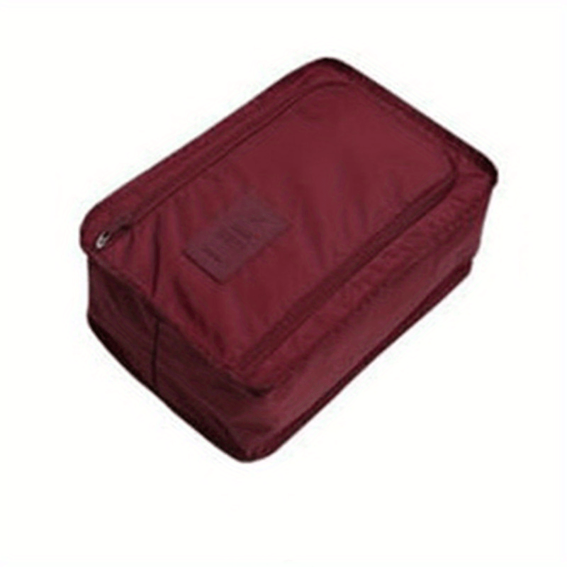 Orange Shoe Storage Bag with Mesh Front Pocket Zipper Lightweight Organizer for Neat Shoe Storage