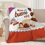 Warm Chocolate Candy Print Flannel Throw Blanket for Snuggling and Relaxing