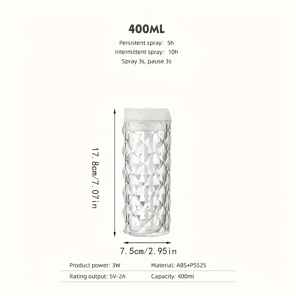 USB Night Light Humidifier Aromatherapy Diffuser with Colorful LED Geometric Design for Bedroom Office Classroom