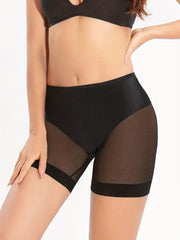 Women's Tummy Control Shorts with Contrast Mesh Shaping and Butt Lifting