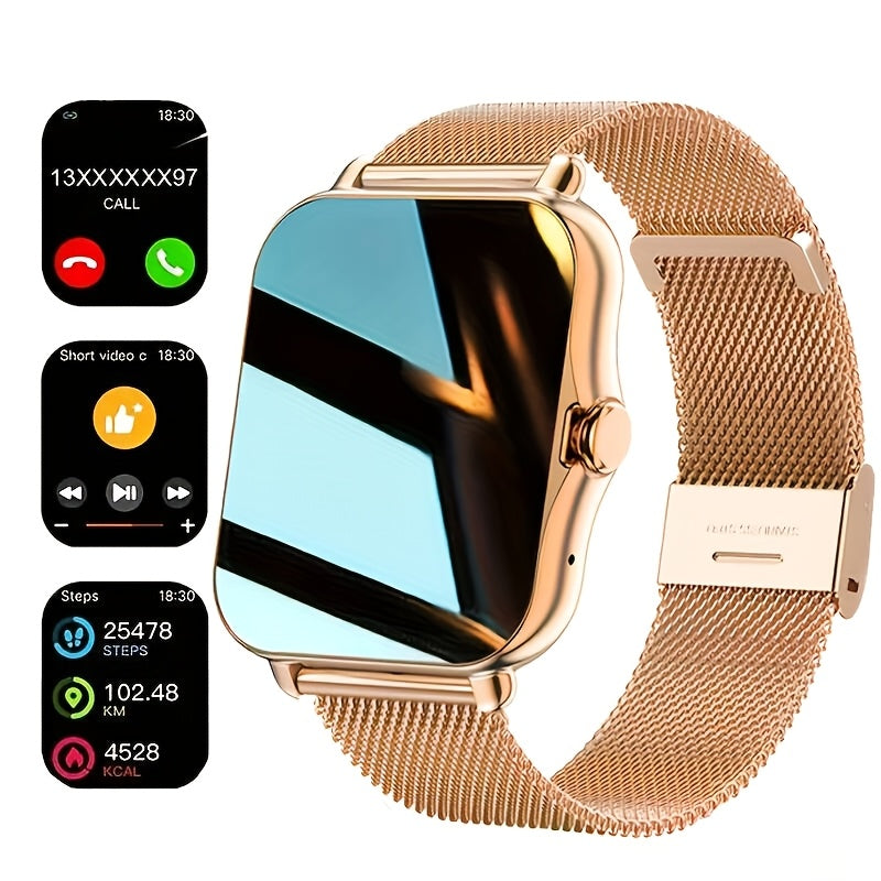 Gender-Neutral Smartwatch with Color Touch Screen, Personalized Dial, Compatible with Android and iOS